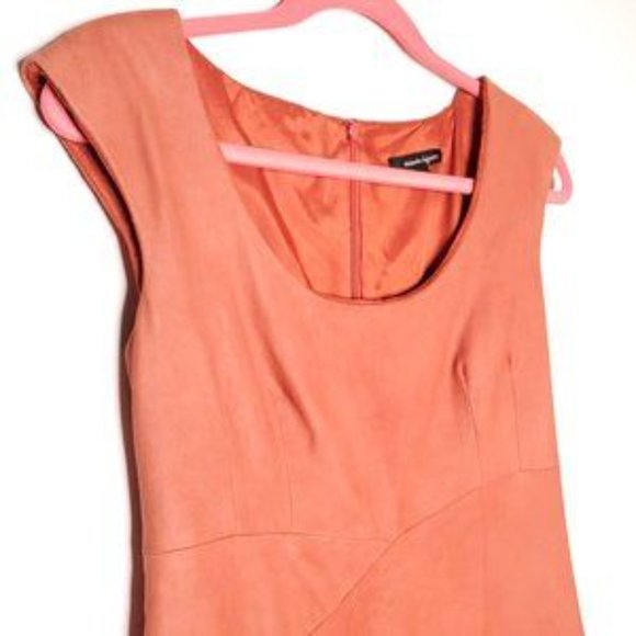 Nanette Lepore Orange Leather Ruffle Dress Size 4 - Picture 7 of 7